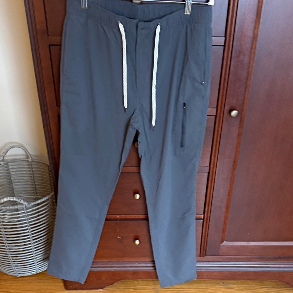Vuori Charcoal Joggers with White Drawstring